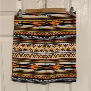 Forever 21 Tribal Patterned Stretchy Mini Skirt - Large